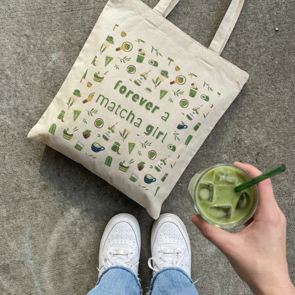 Платнена чанта - Forever a Matcha Girl 🍵